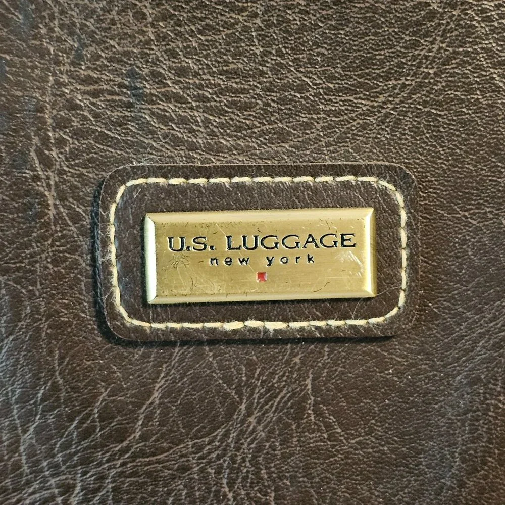 U.S. Luggage New York Messenger/Computer Bag – Dark Brown Canvas & Leather